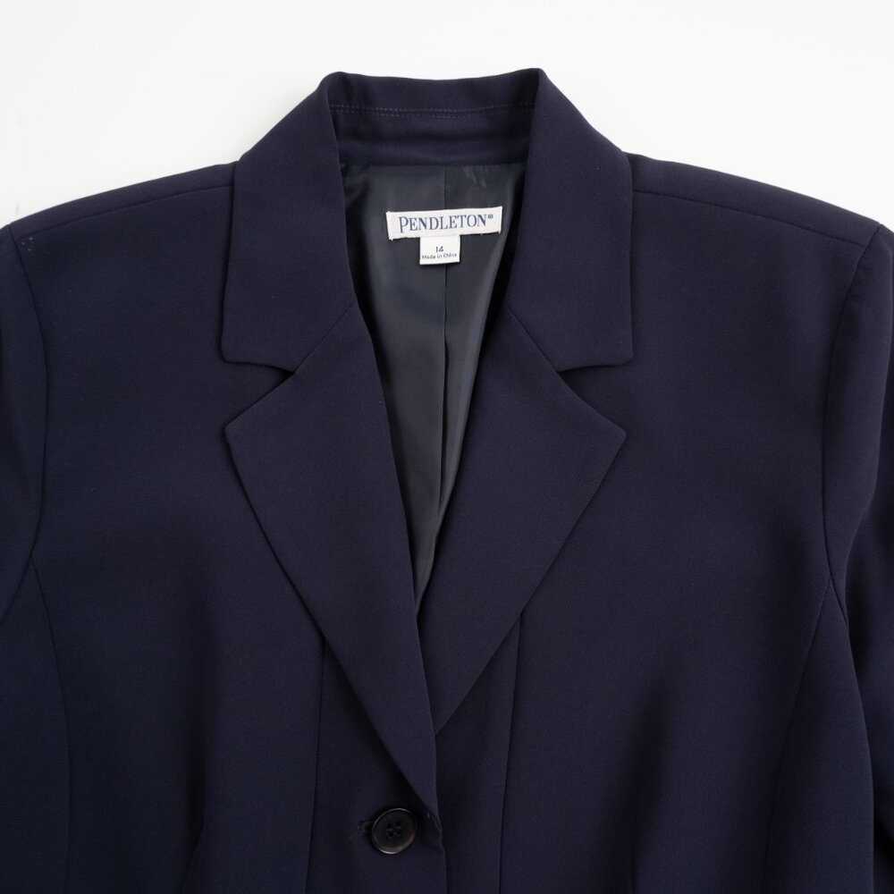 NEW PENDLETON navy three button blazer size 14 NWT - image 8